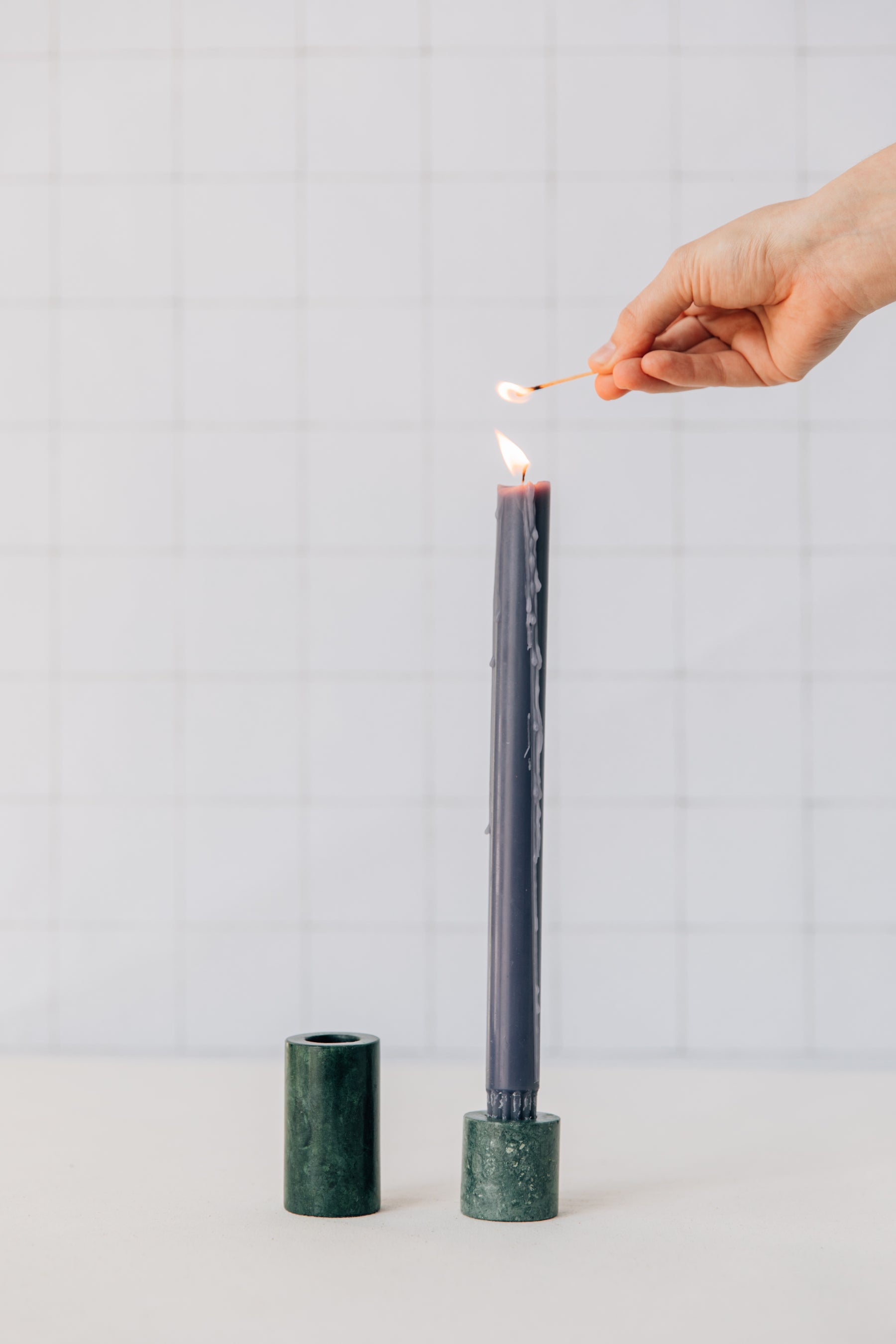 Favor Green Marble Candle Holder